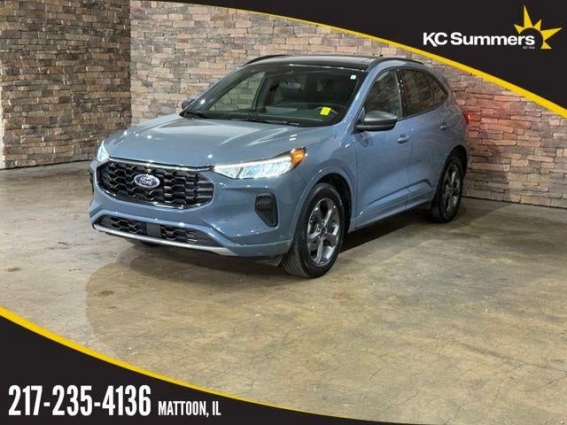 2023 Ford Escape ST-Line AWD in Vapor Blue Metallic — front three-quarter view