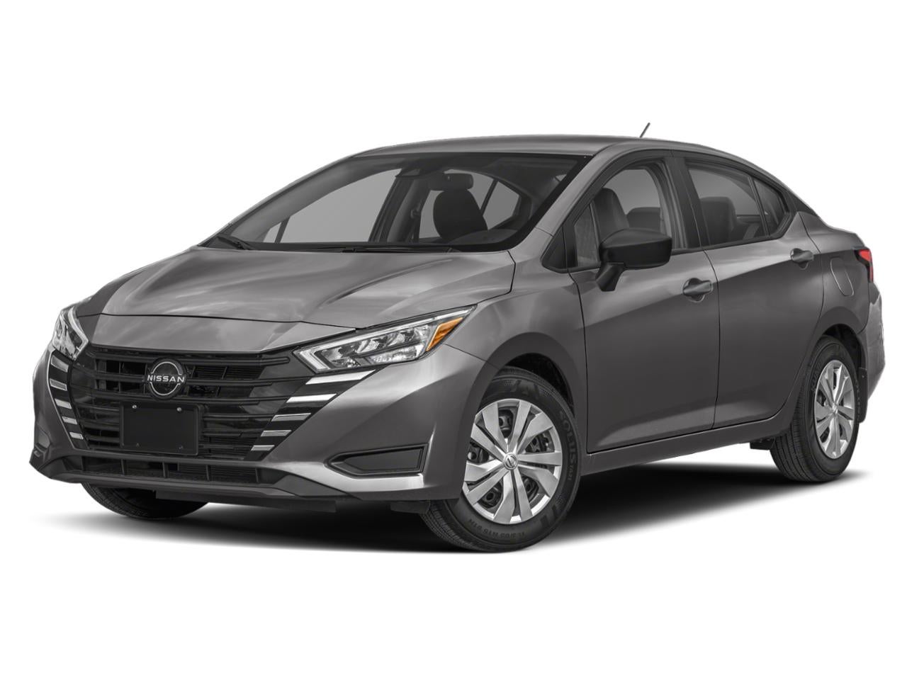 2025 Nissan Versa S CVT in Gun Metallic — front three-quarter view