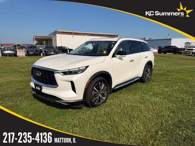 2025 INFINITI QX60 SENSORY AWD in Majestic White — front three-quarter view