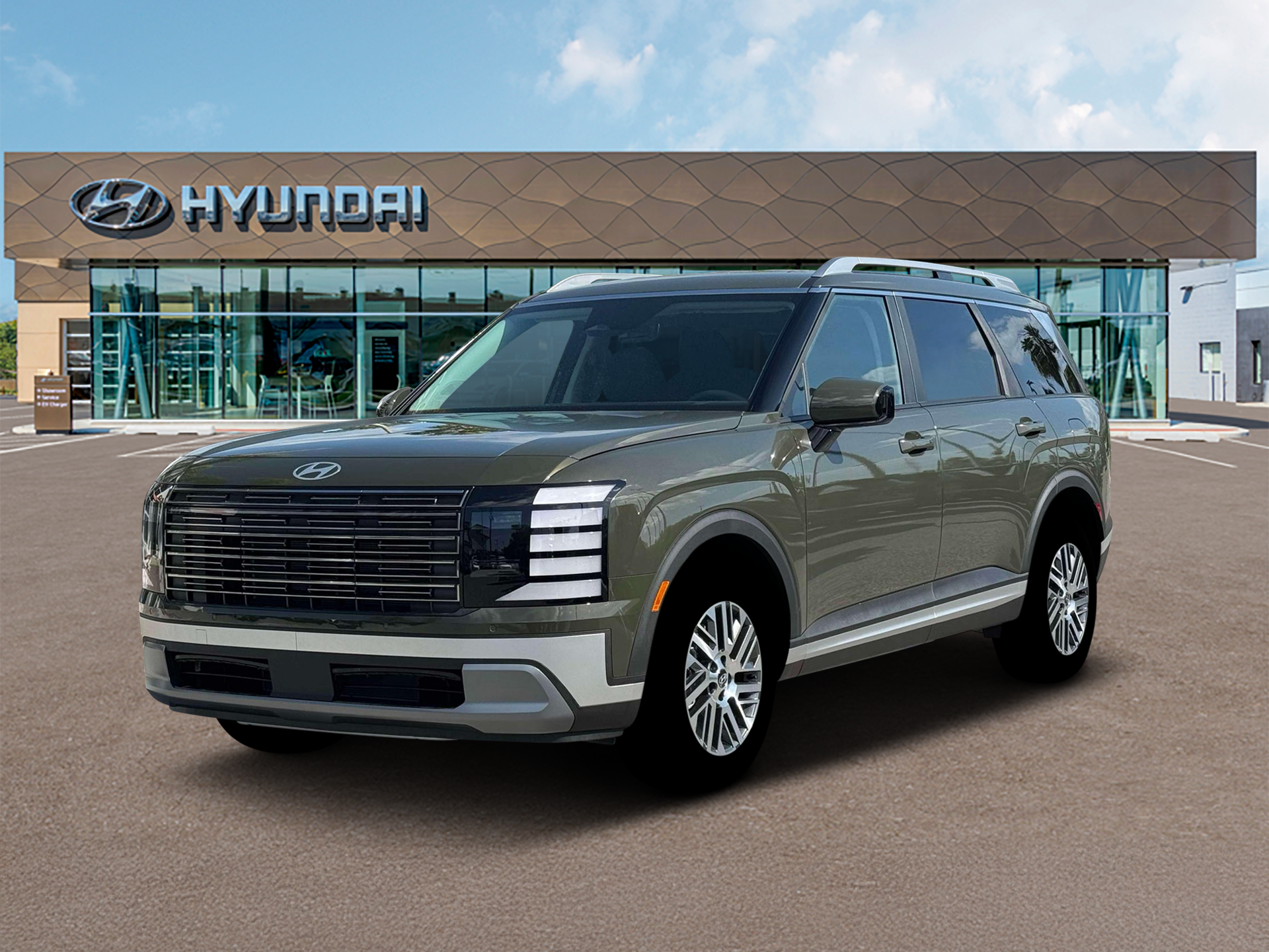 2026 Hyundai PALISADE SEL AWD in Titan Charcoal Pearl — front three-quarter view