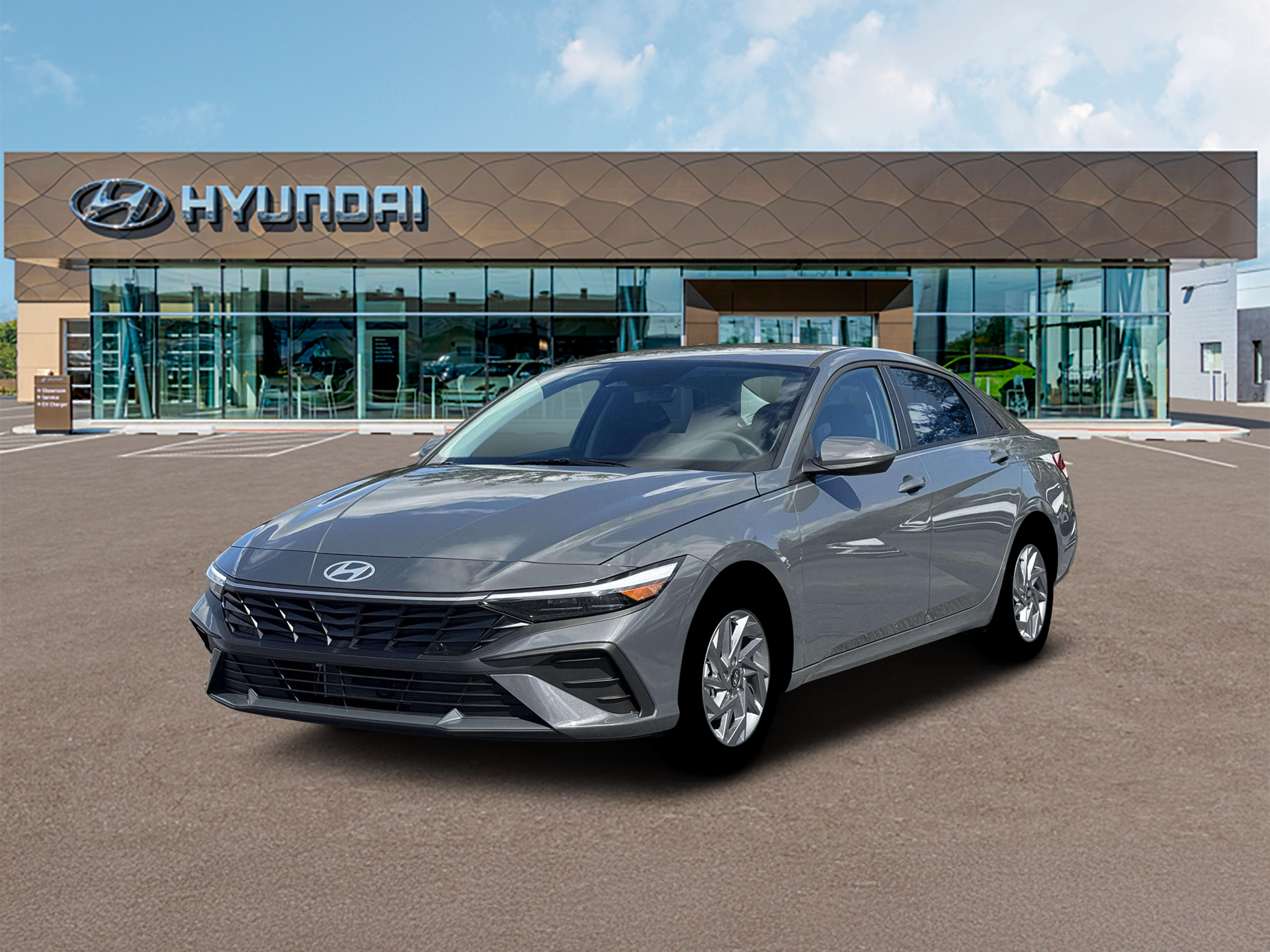 2026 Hyundai ELANTRA HYBRID Blue in Ecotronic Gray — front three-quarter view