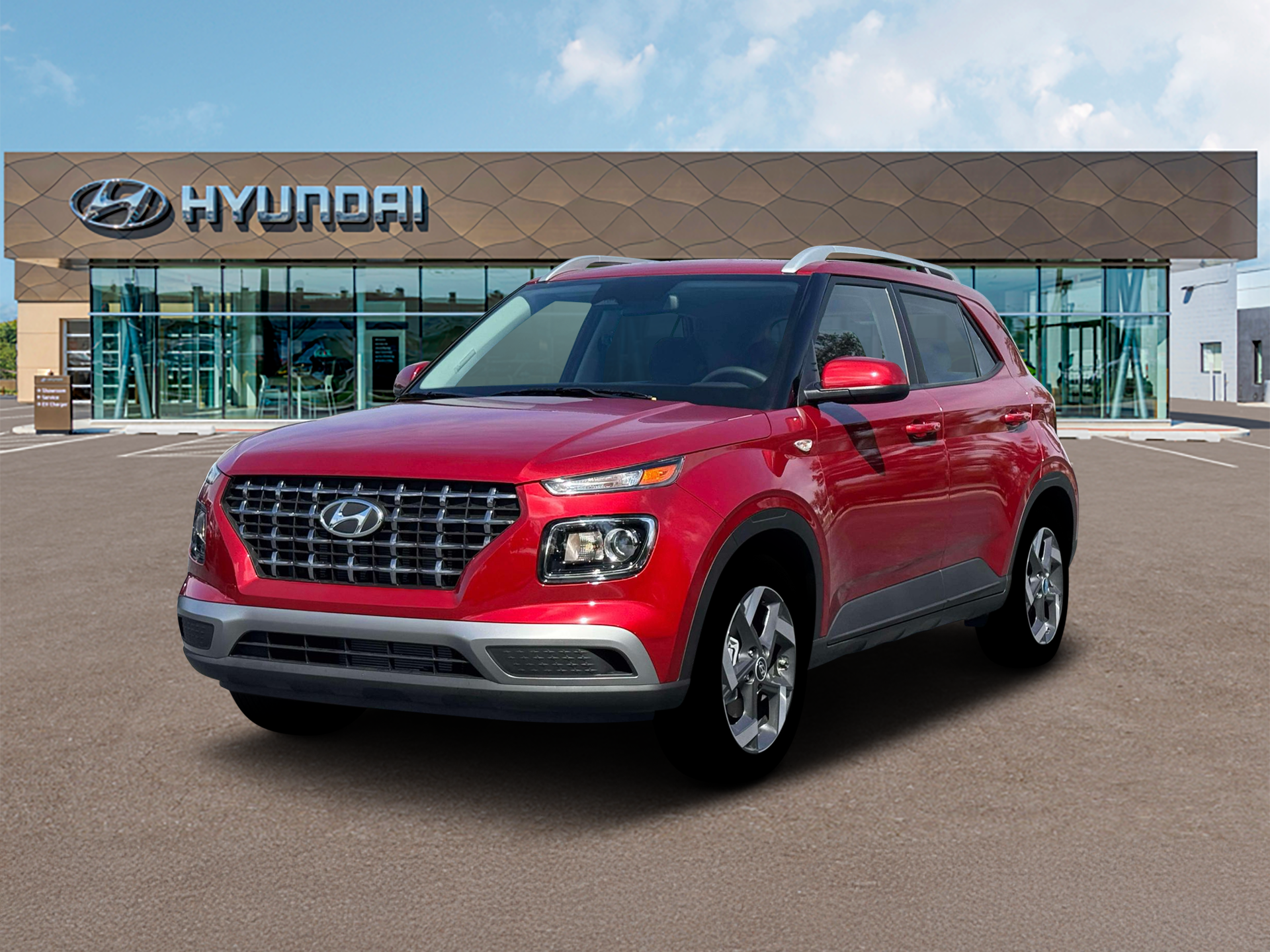 2026 Hyundai VENUE SEL in Ultimate Red — front three-quarter view